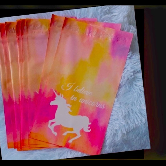 20 6x9 Pink Unicorn Poly Mailers shipping bags 4/$20 - Picture 3 of 13